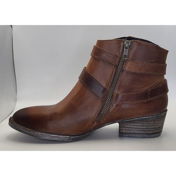 Sterling River Women’s Brown Leather Ankle Boots Buckle Zip Size 10M - Picture 7 of 10